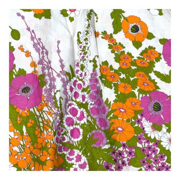 Vintage 1960 Janet Lynn Floral Print Sleeveless Dress Cotton Blend Spring Summer - Picture 2 of 5